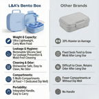 Bento Lunch Box for Kids & Adults - Large 5-Compartment, Leakproof