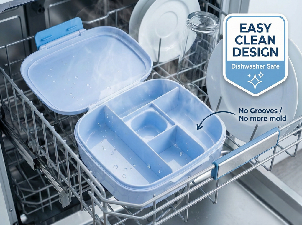 Bento Lunch Box for Kids & Adults - Large 5-Compartment, Leakproof